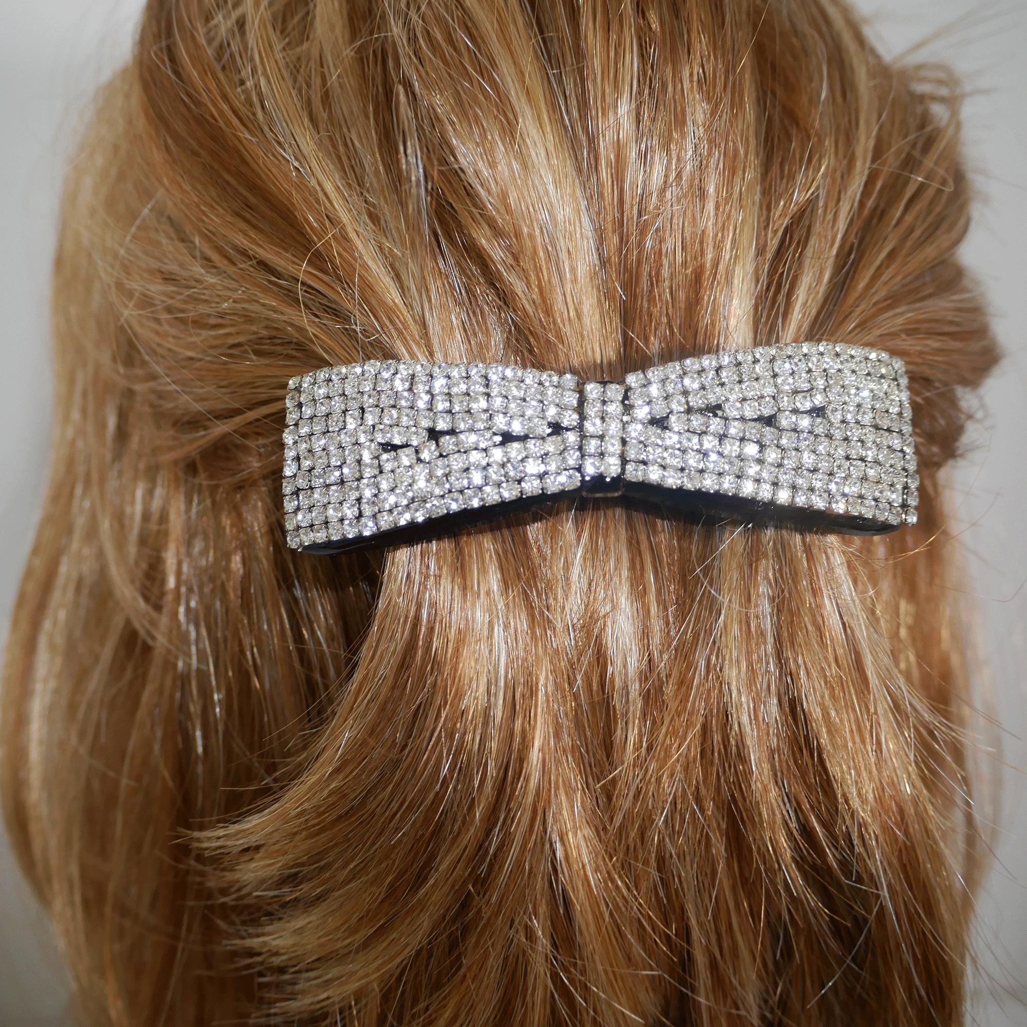 Crystal Bow Hair Barrette: Sparkling Bridal Hair Accessory