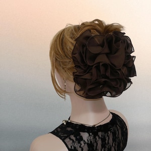 Jumbo Size Chiffon Bow Claw Clip Women's Accessories, for Weddings & Parties 7" wide