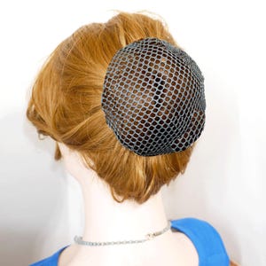 ダークグレーカラーロングヘアネットバンホルダースヌード伸縮性ウェディング、ダンスパフォーマンスアクセサリーヘアバンホルダー