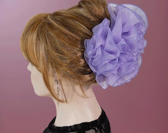 ジャンボシフォンジョークリップリボン：特大7インチウェディングパーティーヘアアクセサリー