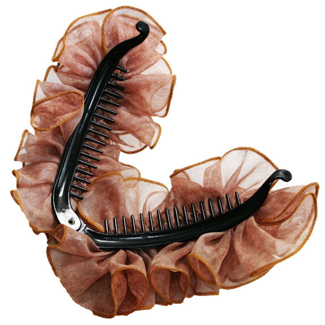 Banana Clip Comb With Two Tone Color Sheer Material Fabric Etsy