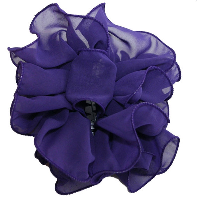 Jaw clip Bow Medium Size Chiffon Fabric Bow On Jaw Hair Clip Etsy