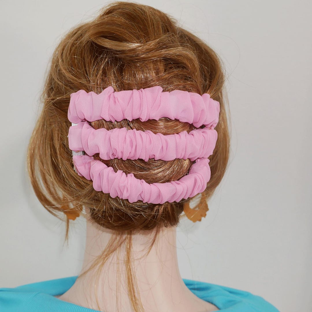 Stretch Fabric Double Hair Comb: Vintage Style Bun & Twist - Chiffon ...