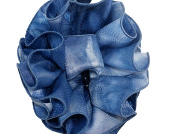 Fermaglio per capelli a forma di farfalla di colore blu denim alto di medie dimensioni, accessori per capelli da donna, regalo per lei