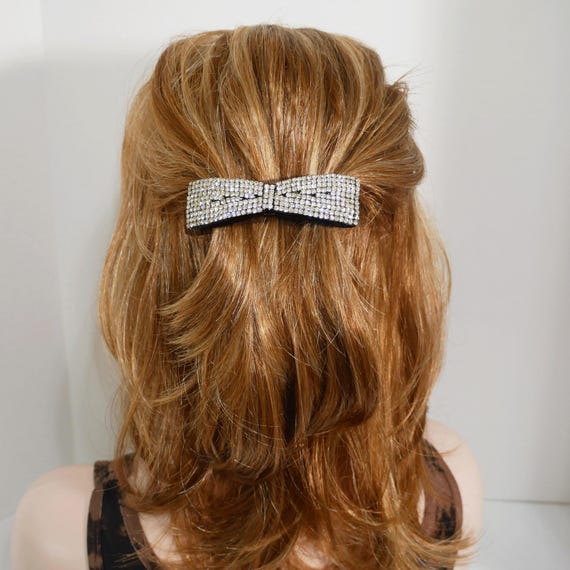 Crystal Bow Hair Barrette: Sparkling Bridal Hair Accessory 
