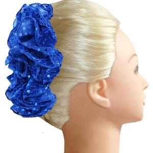 Holiday Sequined Banana Hair Clip Bow, Christmas Hair Accessory,