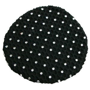 Bun Holder Strechable Black with Rhinestone Crochet Dance Hair bun Cover