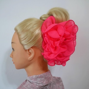 Jumbo Chiffon Jaw Clip Bow: Extra Large 7&quot; Wedding Party Hair Accessory