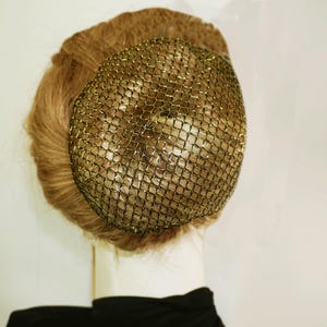 バンホルダー メッシュ キラキラ メタリック シャイニー ブラック ゴールド ロングヘアバンカバー ファンシーヘアカバー ダンスウェア バレエ ブライダル ガールズ レディース アクセサリー