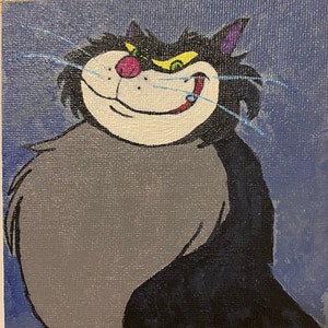 Lucifer, Cendrillon, peinture Disney, chat, peinture acrylique