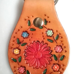 Leather Flower Keychain
