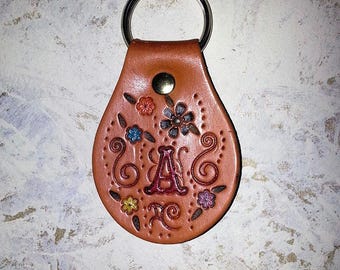 Custom Alphabet Leather Keychain MADE TO ORDER