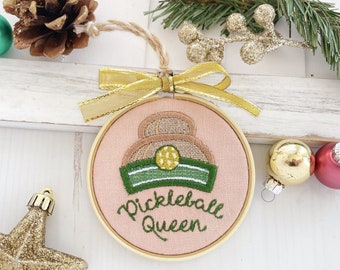 Pickleball Queen Ornament, Funny Pickle Ball Decoration, Unique Christmas Gift for Women, Pickleball Mom Gift Idea