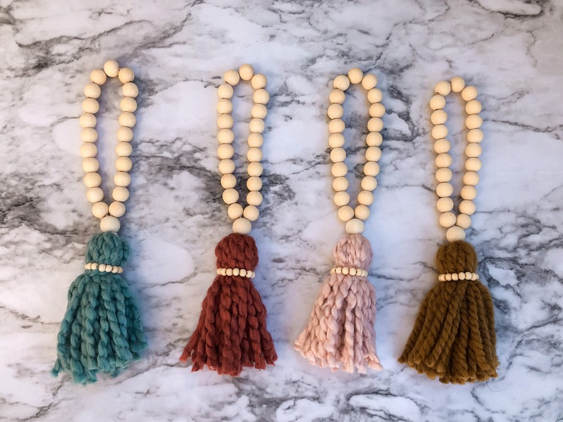Wooden Bead Tassels Tassel Home Decor Farmhouse Door Tassel Etsy