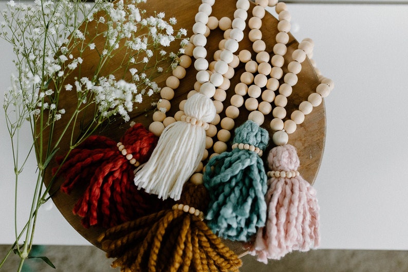 Wooden Bead Tassels Tassel Home Decor Farmhouse Door Tassel Etsy