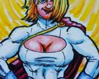Original art Powergirl sketch card