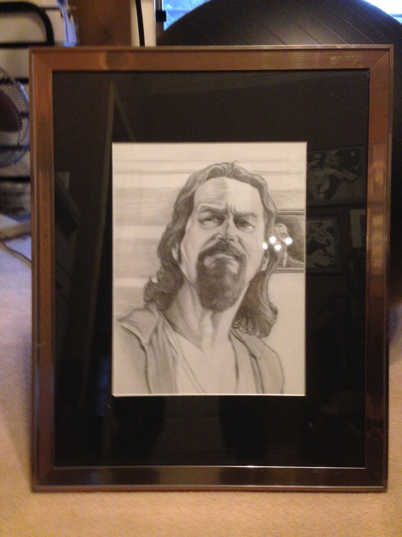Framed Jeff Lebowski Pencil Drawing - Etsy