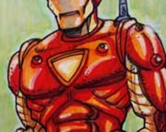 Original art Iron Man sketch card