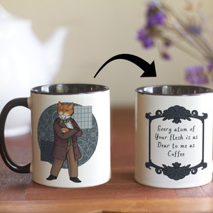 Cat Mr. Rochester Jane Eyre Mug - Literary Coffee Cup for Charlotte Brontë Fans