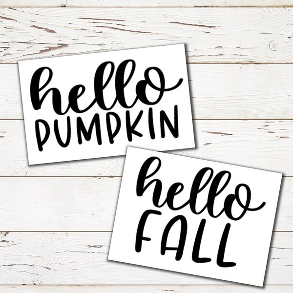 Hello pumpkin, Hello fall, Fall decor, DIY fall decor, Vinyl decal for fall, Vinyl decal for pumpkin, Fall decoration indoor, Porch decor
