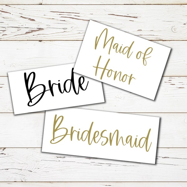 Wedding party decals, Bride decal for cup, Wedding decor, Bridesmaid decal, Maid of honor decal, Mother of bride decal, Vinyl decal for cup