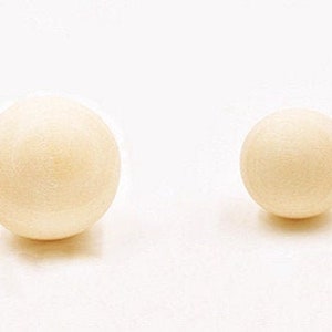 No HoleGood Polished 20mm Unfinished Round Ball Natural Wood Beads Charm Finding,DIY Accessory Jewelry Making image 1