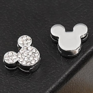 8mm zilveren toon mooie Mickey Mouse Slider Spacer kralen hanger charme / finding, gestippeld rond strass, armband bedel, ketting hanger