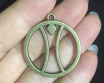 Vintage Antique Silver tone/Antique Bronze  Heavy Filigree Hollow Circle Pendant Charm/Finding,DIY Accessory Jewelry Making