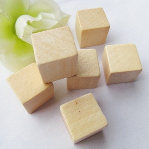 15mm Large No Hole Unfinished Square Natural Wood Spacer Beads Charm Finding,Cubic Wooden Beads,DIY Accessory image 2