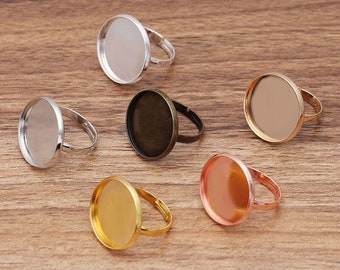 Good Quality Polished Antique Bronze/Silver tone Adjustable Blank Ring Charm/Finding,Round Base Setting Tray,fit 12mm Cabochon/Picture/Cameo