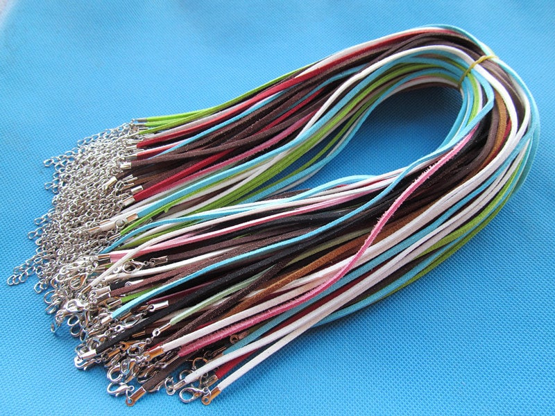 Faux Suede Leather Necklace Cord With Lobster Clasp (3mm) - 18-20 Inch Cord In 9 Colors