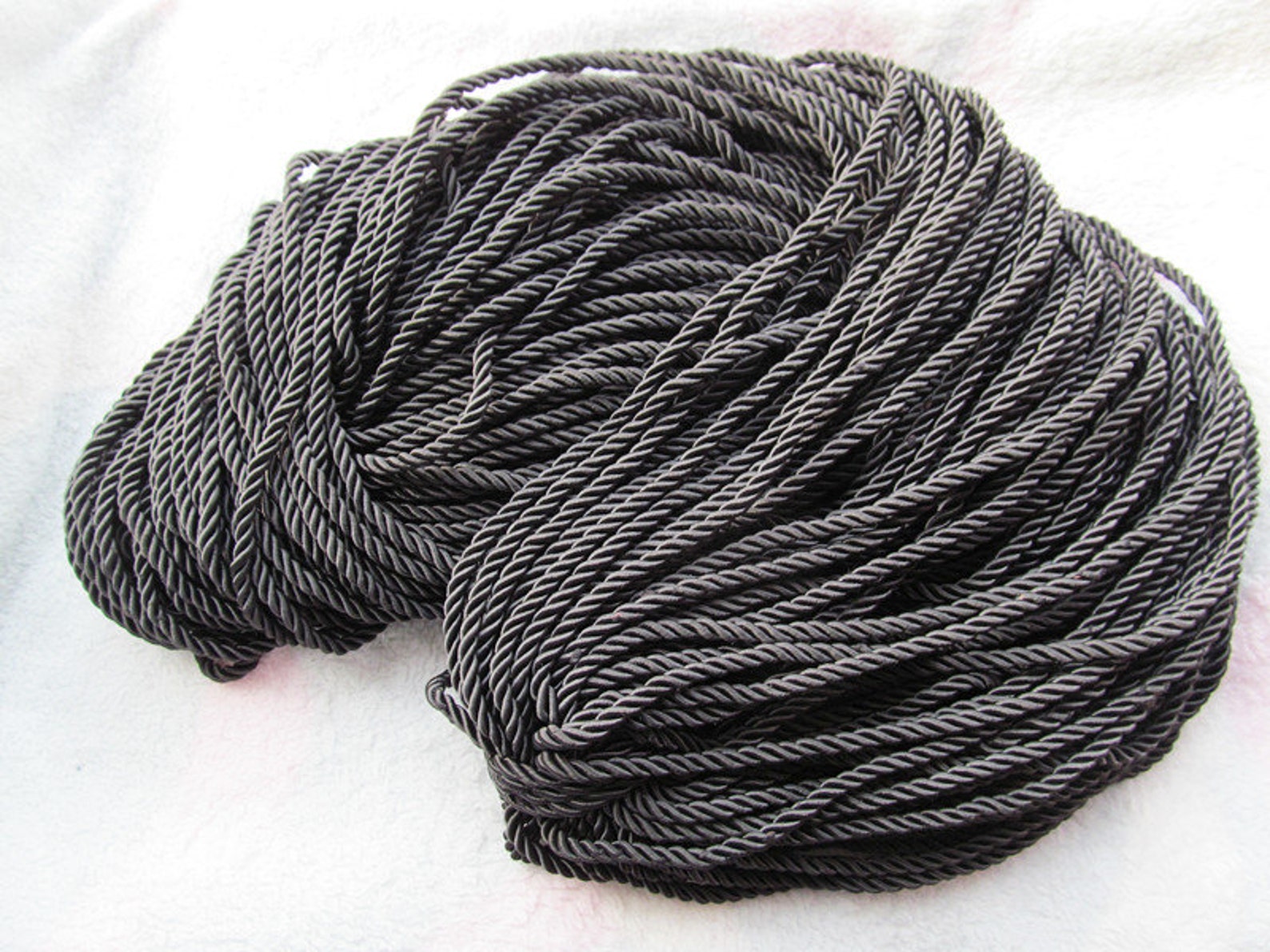 6mm Round Black/brown Braided Smooth Twist Silk Cords String Rope ...