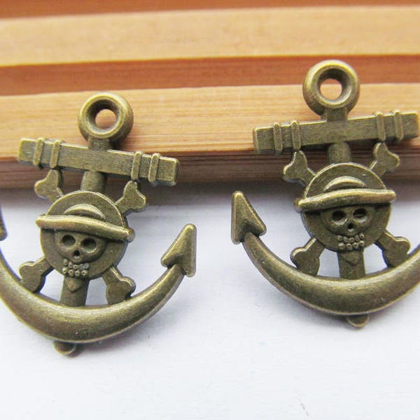 19mmx22mm Antique Silver tone/Antique Bronze Cabinet Filigree Pirate Anchor Connector Pendant Charm/Finding,DIY Accessory