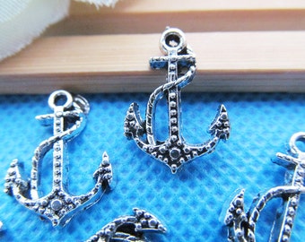 12.95mmx18.22mm Antique Silver tone Filigree Chain Anchor Connector Pendant Charm/Finding,for Bracelet,DIY Jewellry Accessory