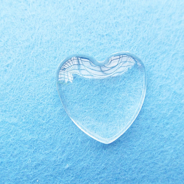 18mm Heart Clear/Transparent Glass Cabochons/Cover Cabs,Pendants Domed for Photos,Cabochons, or Art,For Base Setting Tray Bezel