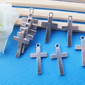 16.18mmx28.95mm Antique Silver tone/Antique Bronze Straight Blank Thick Cross Pendant/Hanging Charm/Finding,DIY Accessory Jewellry Making