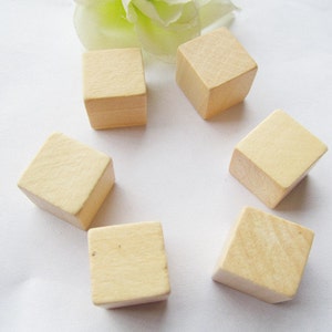 15mm Large No Hole Unfinished Square Natural Wood Spacer Beads Charm Finding,Cubic Wooden Beads,DIY Accessory image 4