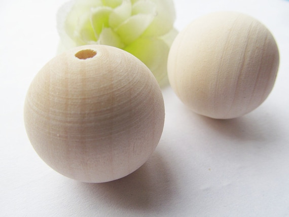 Good Quality 60mm Large Heavy Unfinished Round Ball Natural Wood Spacer Beads Charm Finding, DIY Accessory Jewellry Making