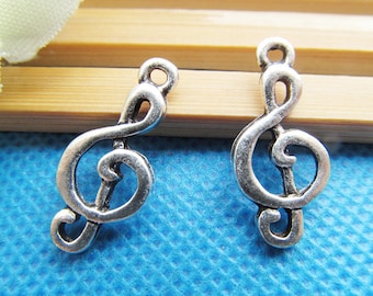 10.70mmx23.50mm Antique Silver tone Cabinet  Music Note Pendant Charm/Finding,DIY Accessory
