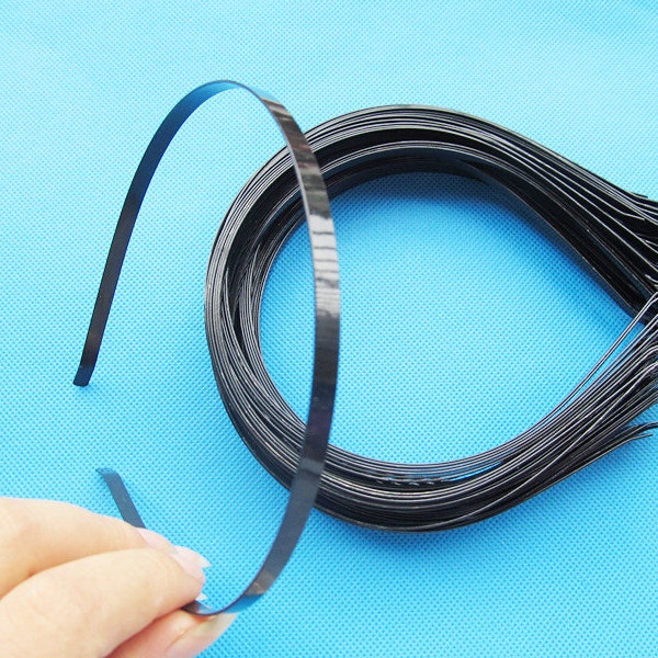 5mm Wide Metal Black Blank Headband Hairband Pendant Charm Finding, DIY Fashion Jewelry Accessory