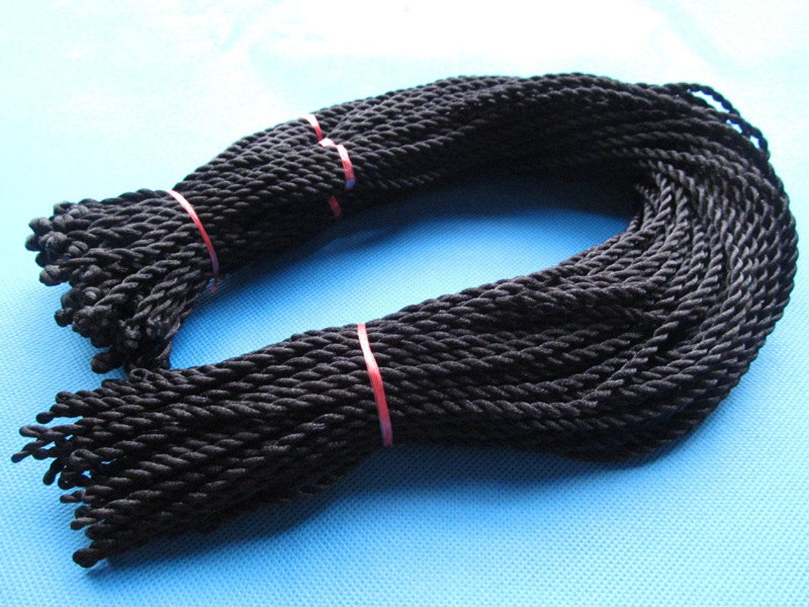 20inch 3mm Black/red Braided Silk Necklace Cordbeading Etsy