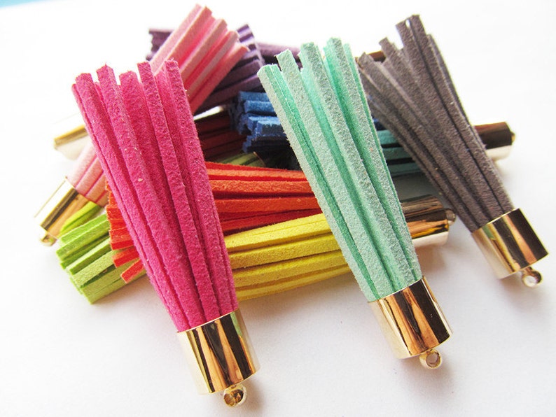36mmx7mm Middle Leather Tassel Gold Plated/silver Plated Etsy