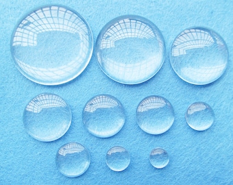 14mm 16mm Runde klar/Transparent Glas-Cabochons/Cover Cabs, Anhänger für Fotos, Cabochons oder Kunst, für Basis-Einstellung Tablett Lünette gewölbt