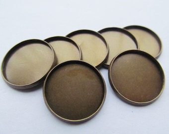 Copper--Antique bronze/Dark Silver tone Base Setting Bezel Tray Bezel Pendant Charm/Finding,fit 20mm Round Cabochon/Cameo