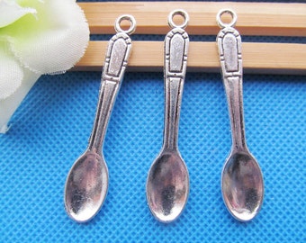 10.82mmx53.20mm Antique Silver tone Spoon Pendant Charm/Finding,DIY Accessory Jewellry Making