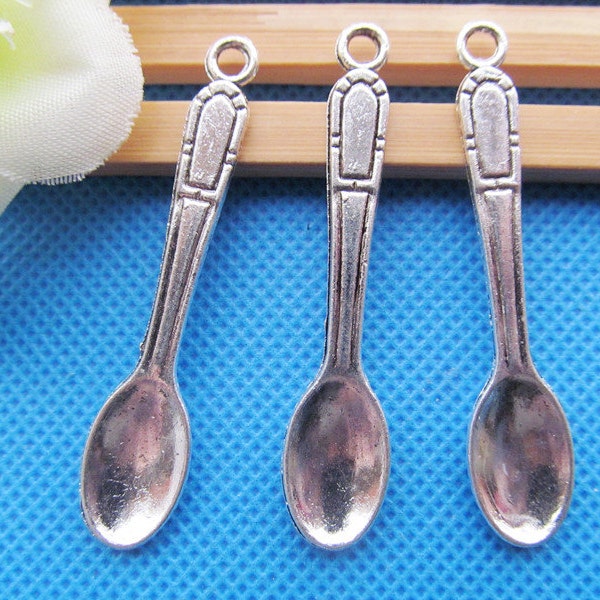 10.82mmx53.20mm Antique Silver tone Spoon Pendant Charm/Finding,DIY Accessory Jewellry Making