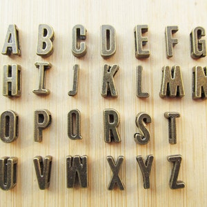 Antique Bronze/Antique Silver tone Capital Letter Slider Spacer Beads Pendant Charm/Finding,for Bracelet & Necklace