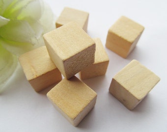 12mm Unfinished Square Natural Wood  Beads Charm Finding, Cubic Wooden Beads,DIY Accessory