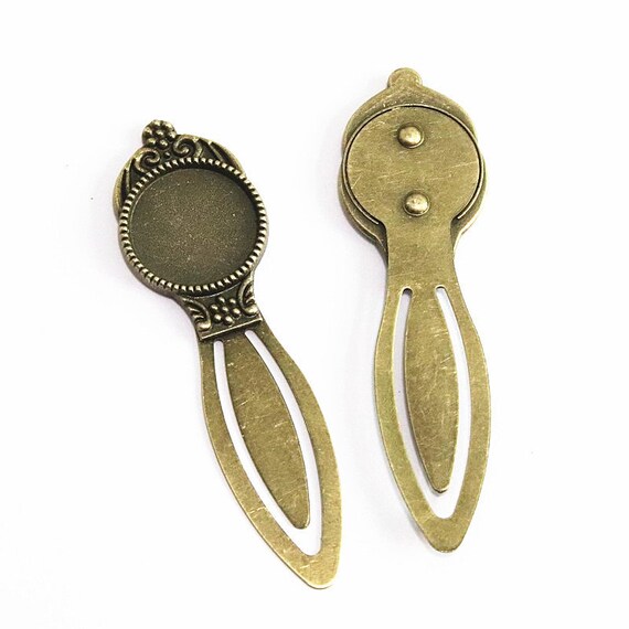 10 Vassoi Porta Cabochon Rotondi In Bronzo Anticato 18mm – Base Per Creazione Gioielli Fai Da Te E Segnalibri – Lega Metallica E Acciaio - 4