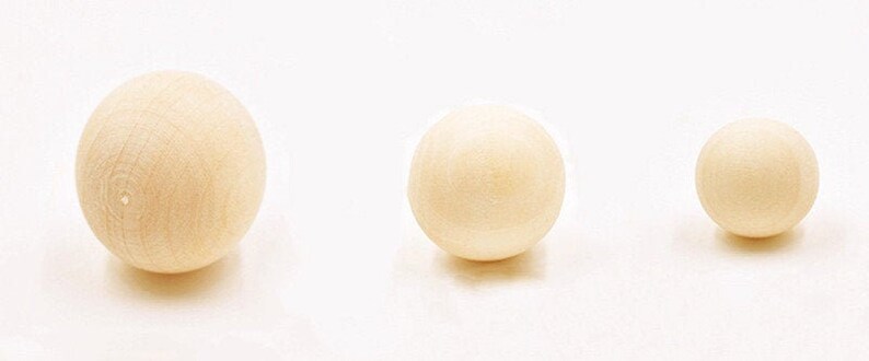 No HoleGood Polished 20mm Unfinished Round Ball Natural Wood Beads Charm Finding,DIY Accessory Jewelry Making image 1